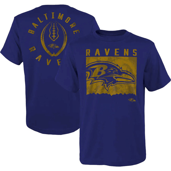 Men's Baltimore Ravens Purple Preschool Liquid Camo Logo T-Shirt